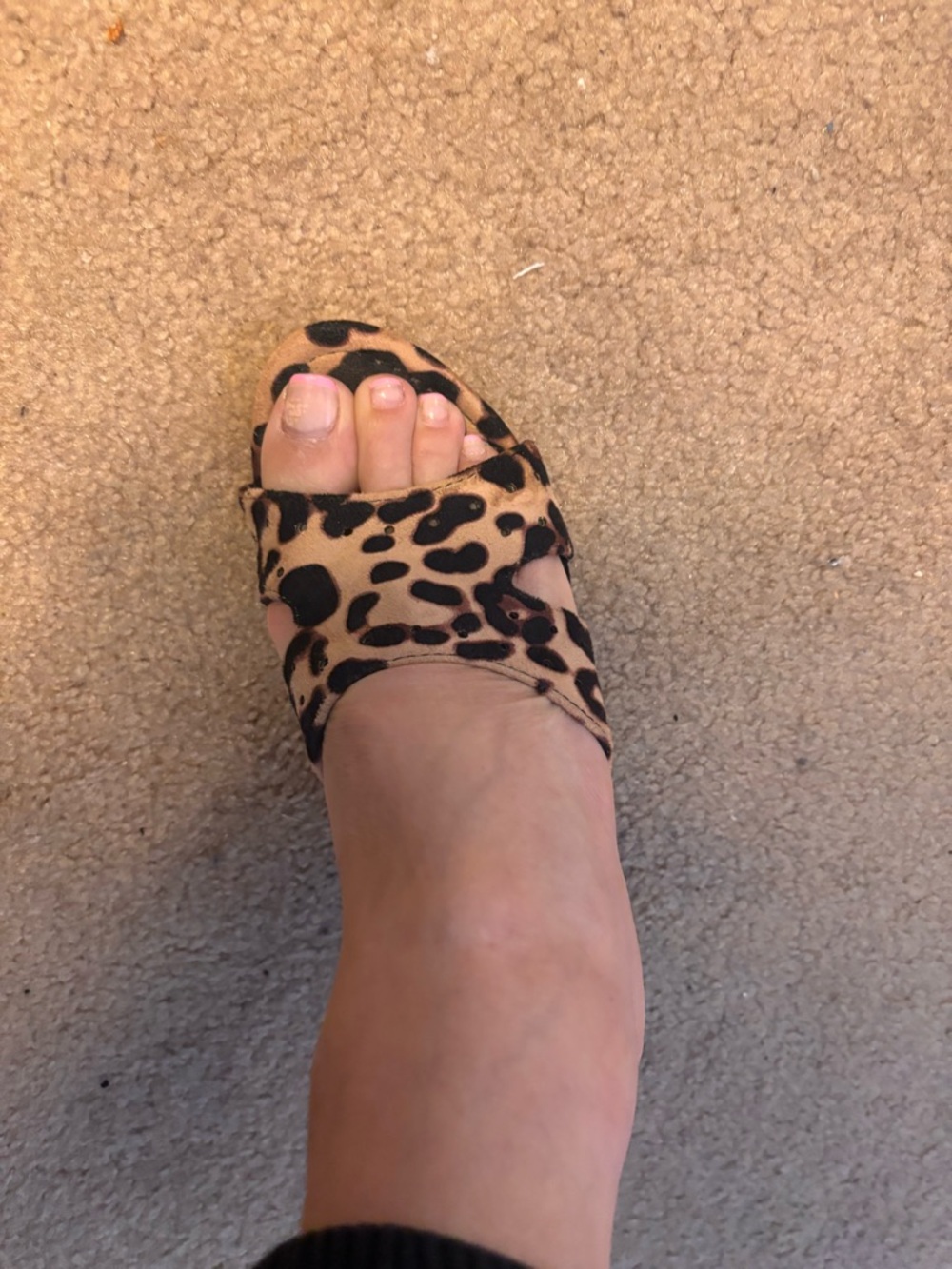 Cape Robbin Leopard Print Open-Toe Heel - Tan/Black